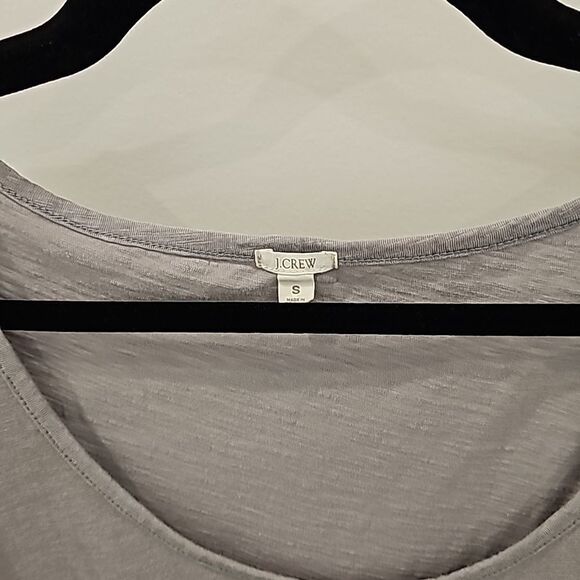 J. Crew Gray Sleeveless Raw Ruffle Trim Lightweight Cotton Summer Dress Sz Small - Picture 9 of 10